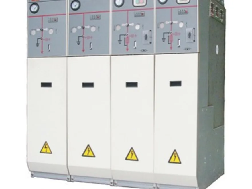 Row of indoor medium-voltage switchgear panels