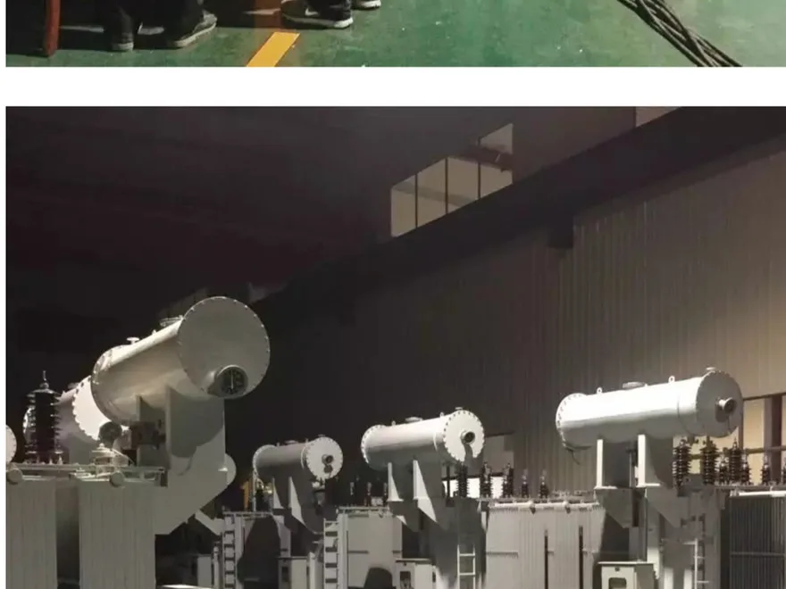 Power transformers undergoing factory testing